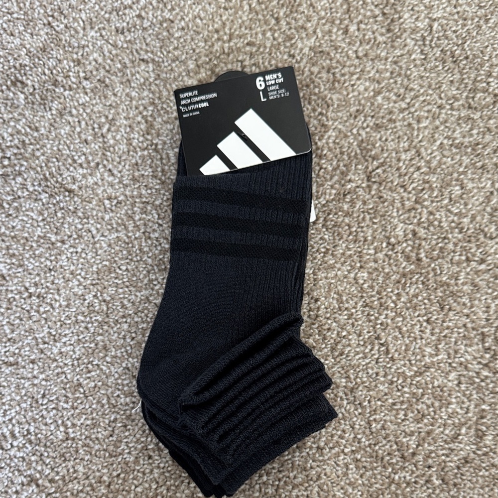adidas Men's Black Athletic Crew Socks